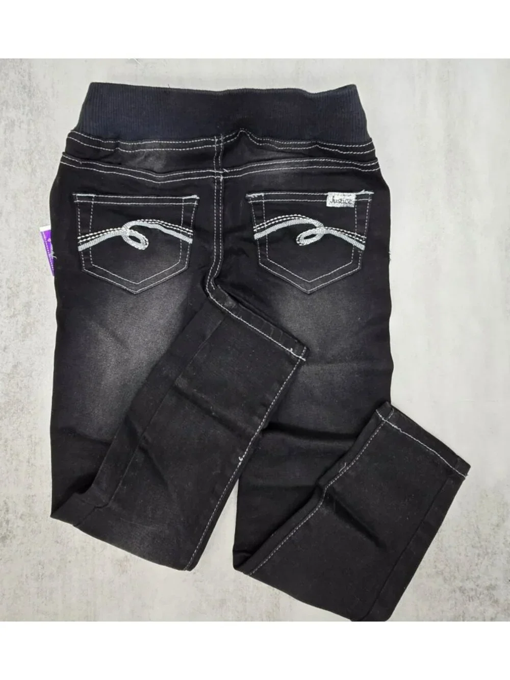 Justice Girls Black Simply Low Jegging Pants Drawstring Waist Size 7R NWT JJ4282